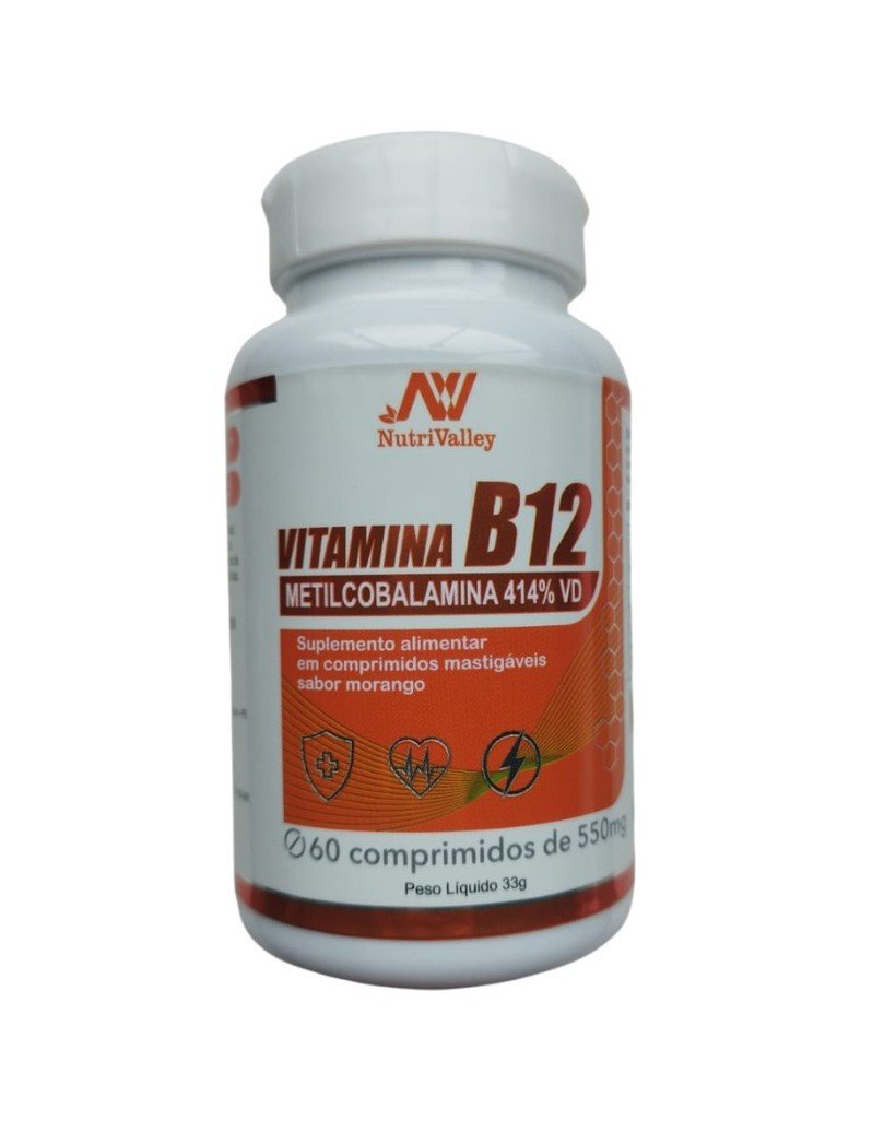 Vit. B12 ( Metilcobalamina) 550mg - 60 Comprimidos sabor morango