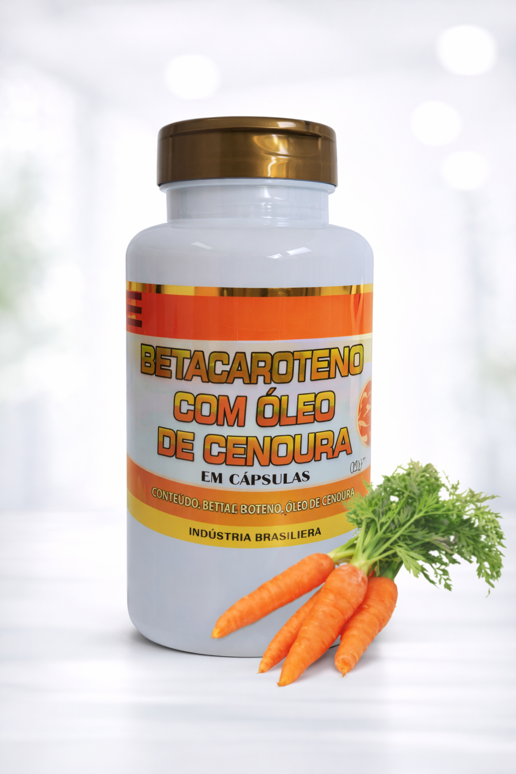 Óleo de Betacaroteno com Cenoura - 250mg - 60 caps.