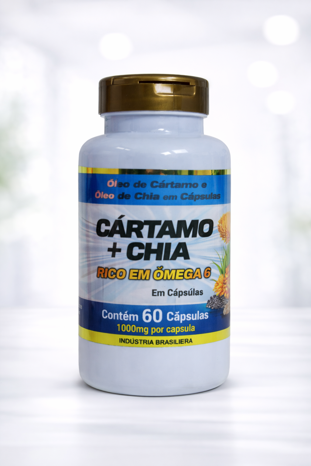 Óleo de Cartamos + Chia - 1000mg - 60 caps.