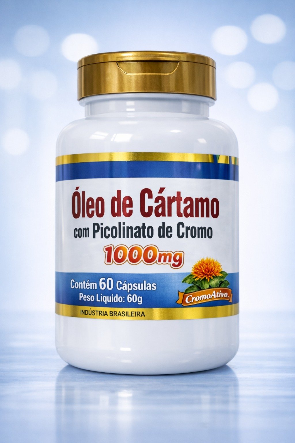 Óleo de Cartamos c/ Picolinato de Cromo 1000mg - 60 caps.