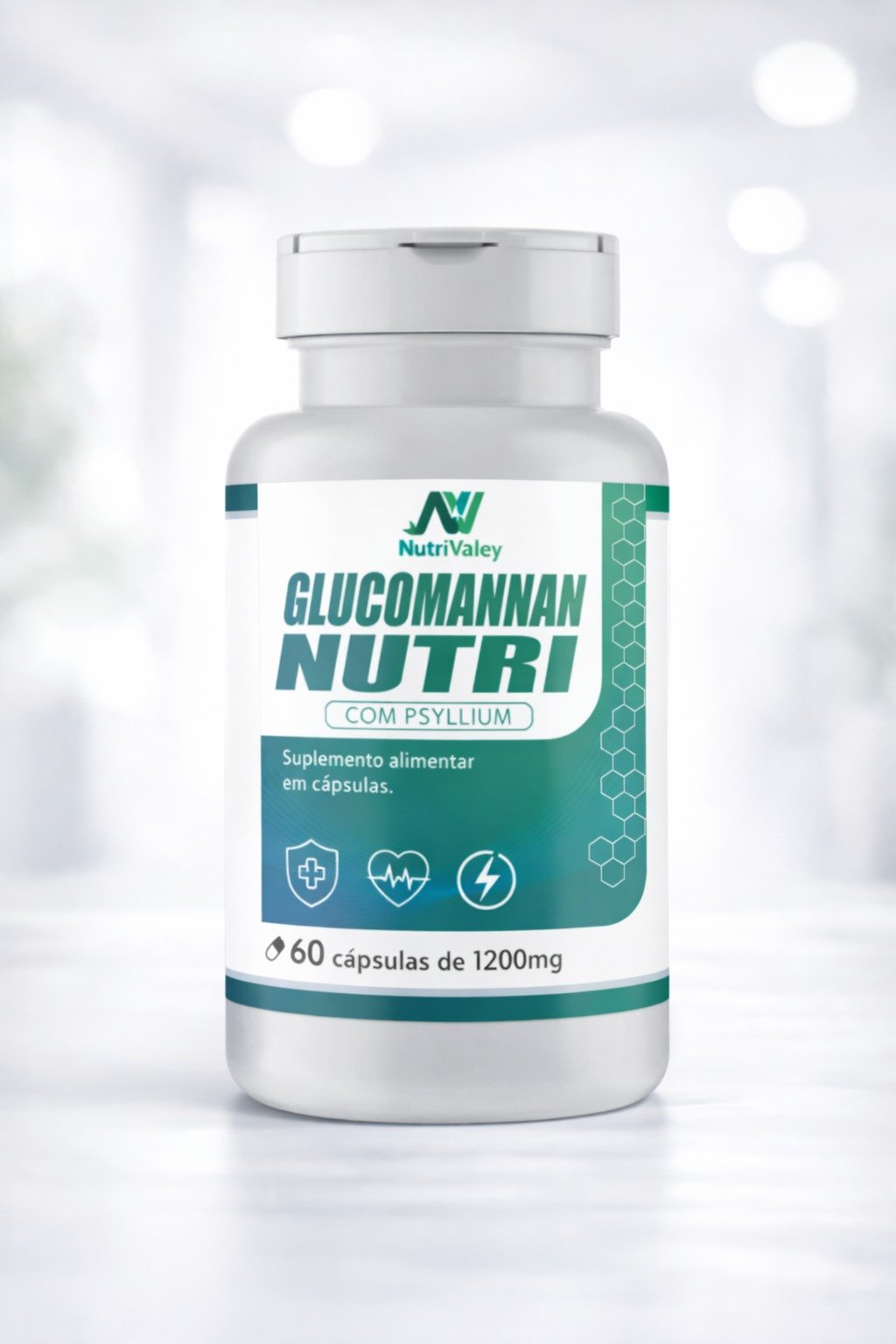 Glucomannan NUTRI + Psyllium 600mg 60 caps (NOVO)