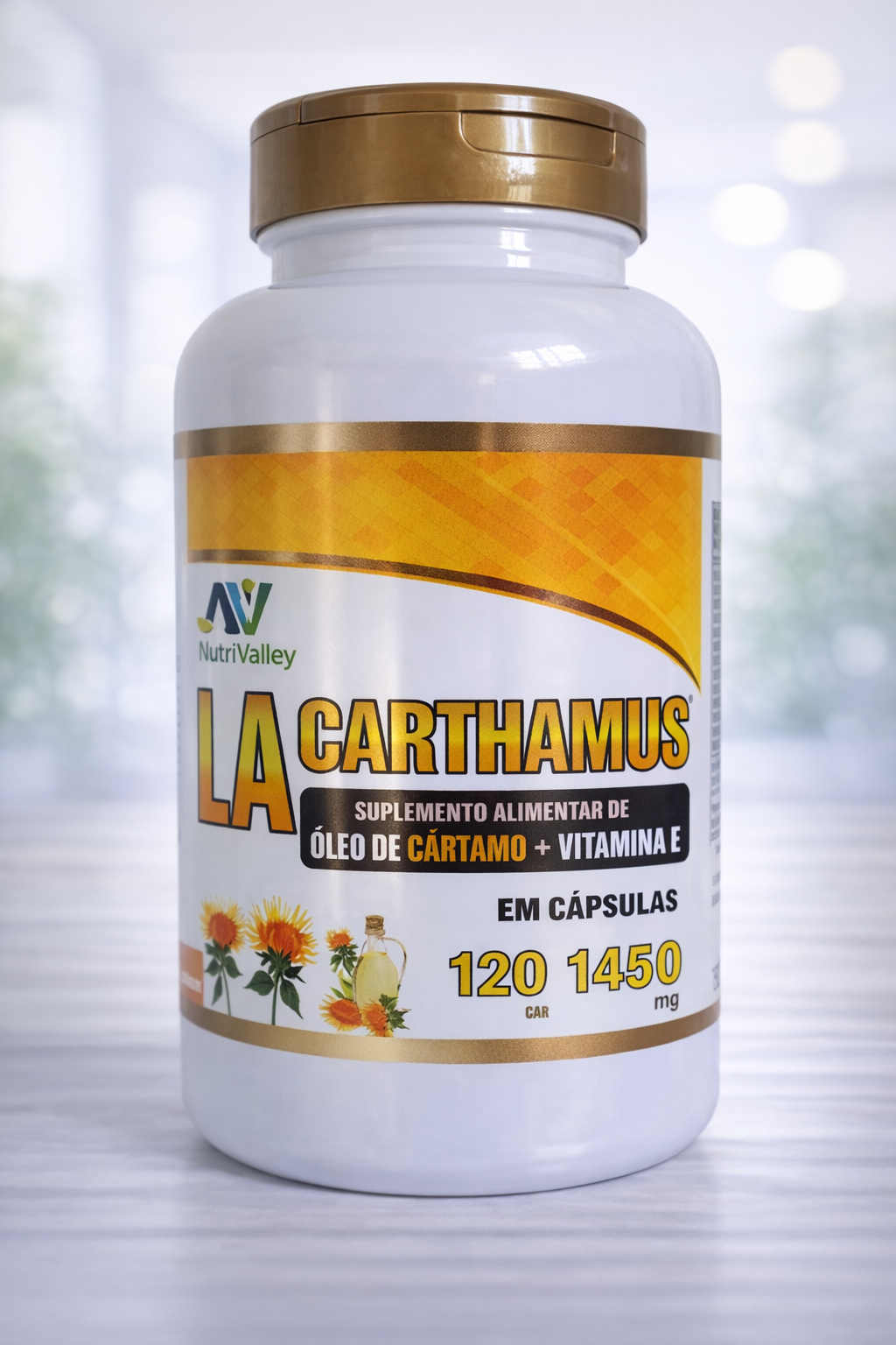 Óleo de Cartamos com Vitamina E - 1000mg - 120 caps.