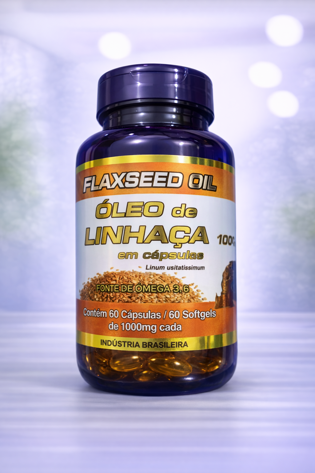 Óleo de Linhaça Dourada - 1000mg - 60 caps.