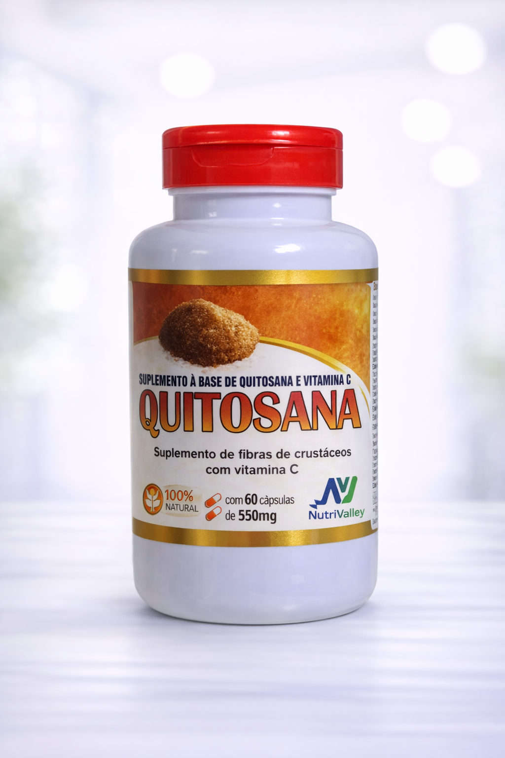Quitosana c/ vitaminas - 550mg - 60 caps.