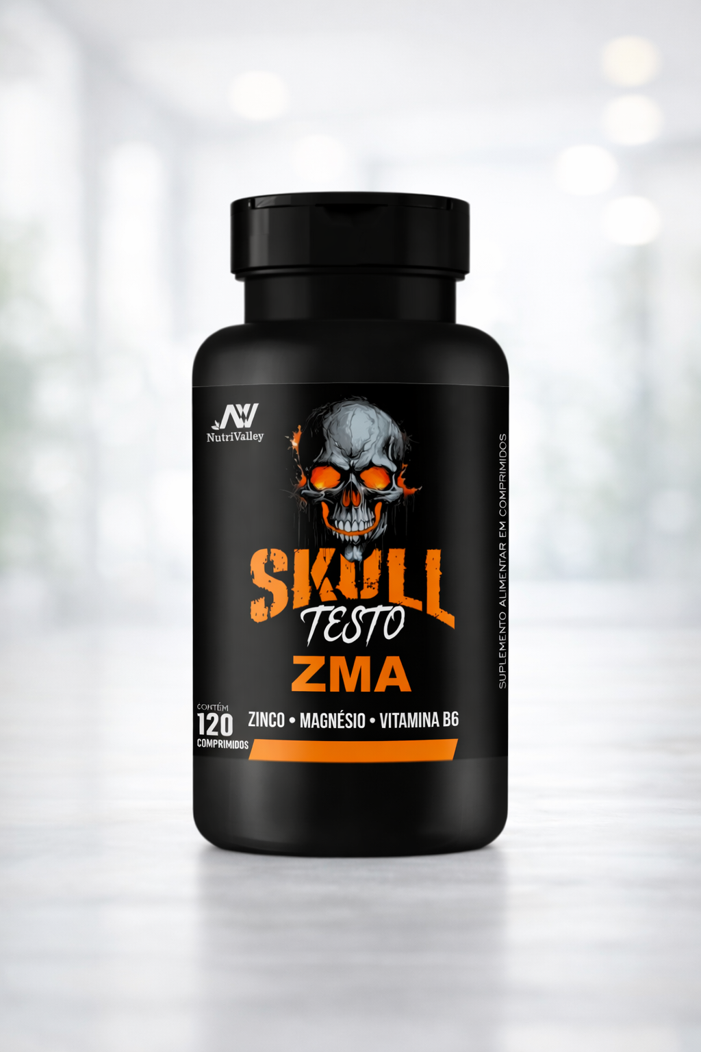 Vit. B6 + Magnésio + Zinco (SKULL TESTO ZMA) 650mg - 120 Comprimidos