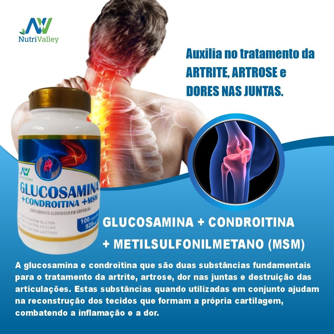 Glucosamina+Condroitina+MSM - 690mg 100 capsulas - Imagem 2