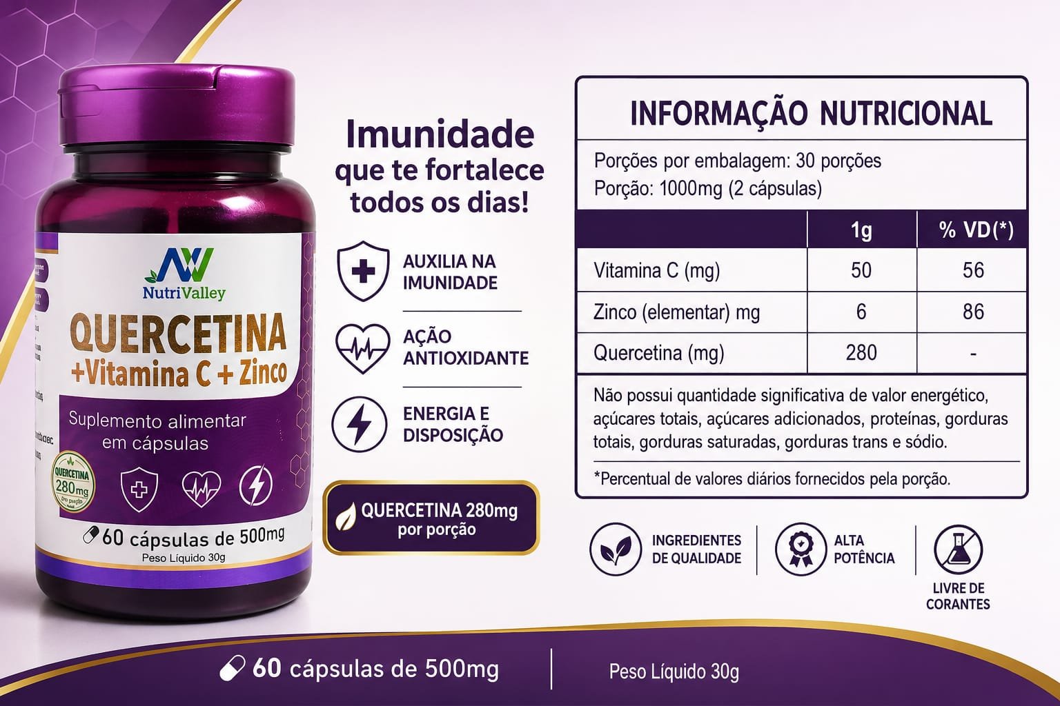 Quercetina + vitamina C + Zinco - Imagem 2